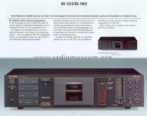 2 Head Cassette Deck BX-125E; Nakamichi Co.; Tokyo (ID = 1887571) Ton-Bild