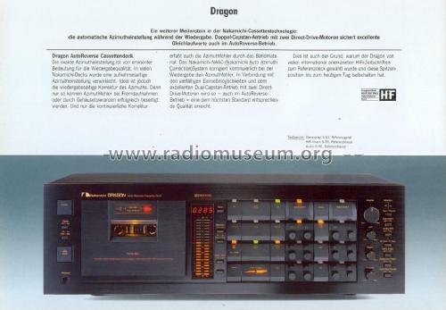 Dragon Auto Reverse Cassette Deck ; Nakamichi Co.; Tokyo (ID = 1887557) Enrég.-R