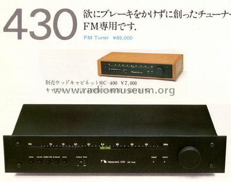 FM Tuner 430; Nakamichi Co.; Tokyo (ID = 1152049) Radio