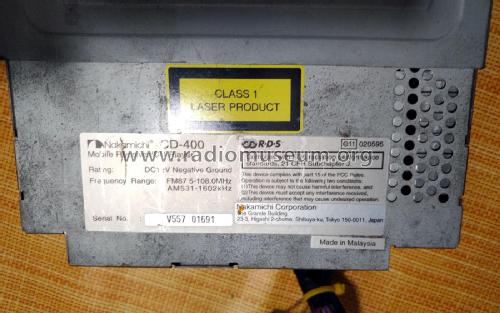 Mobile Receiver/CD Player CD-400; Nakamichi Co.; Tokyo (ID = 2379732) Autoradio