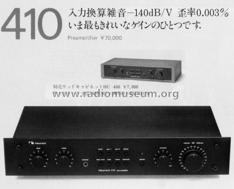 Preamplifier 410; Nakamichi Co.; Tokyo (ID = 1152045) Ampl/Mixer