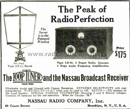 Nassau Broadcast Receiver Type LR-70; Nassau Radio Co., (ID = 1545201) Radio