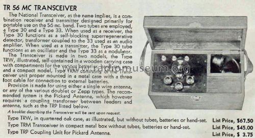 Transceiver TR 56 Type TRW; National Company; (ID = 2053628) Amat TRX