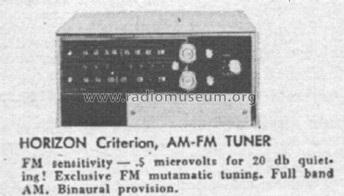 Horizon Criterion AM-FM Tuner NC-1000; National Company; (ID = 403575) Radio