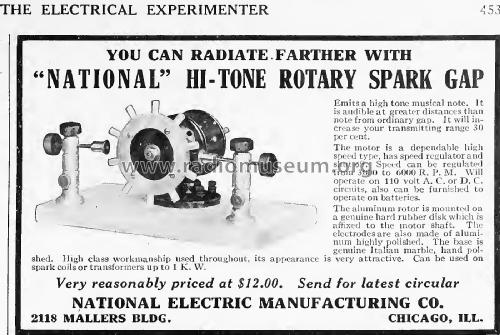 National Hi-Tone Rotary Spark Gap ; National Electric (ID = 2412259) Amateur-D
