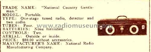 National Country Gentleman ; National Radio (ID = 1950922) Radio