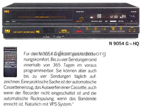 Video Cassette Recorder N-9054G; NEC Corporation, (ID = 2399620) Ton-Bild