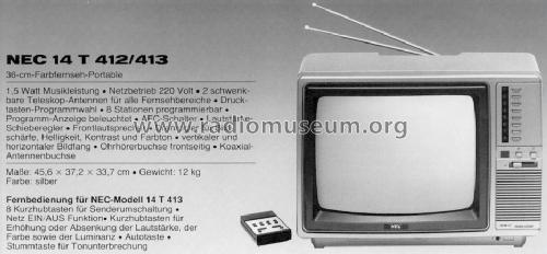 auto color 14 T 413; NEC Corporation, (ID = 498775) Television