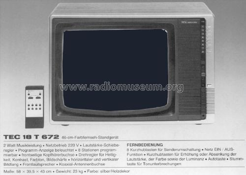 auto color 18 T 672; NEC Corporation, (ID = 498776) Television