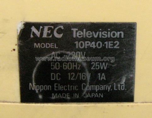 Television 10P401E2; NEC Corporation, (ID = 1667393) TV Radio