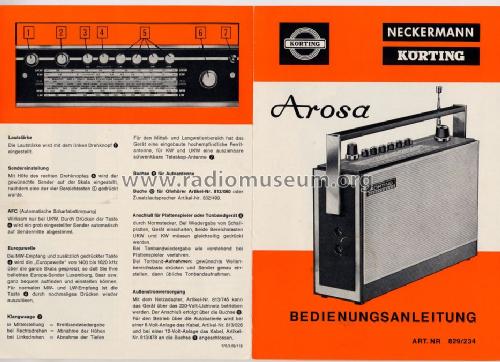 Körting Arosa Transistorkoffer 29165 Art. Nr. 829/234; Neckermann-Versand (ID = 147389) Radio