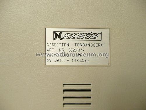 Cassetten-Tonbandgerät 872/377; Neckermann-Versand (ID = 726525) Ton-Bild