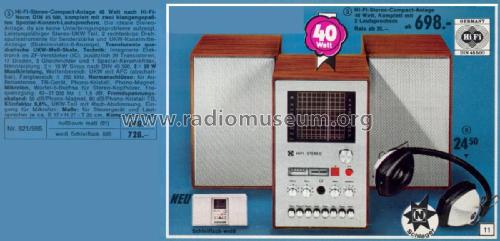 Hi-Fi-Stereo-Compact-Anlage 821/985; Neckermann-Versand (ID = 3019271) Radio