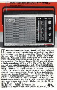 Basel Konzert-Transistor Ch= 28161, Neckermann Nr. 829/41 ; Körting-Radio; (ID = 742165) Radio