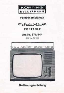 Körting Portable 671/444 51103; Neckermann-Versand (ID = 2097111) Television
