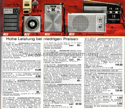 MW-LW 6 Transistor 822 F 86; Neckermann-Versand (ID = 2142032) Radio