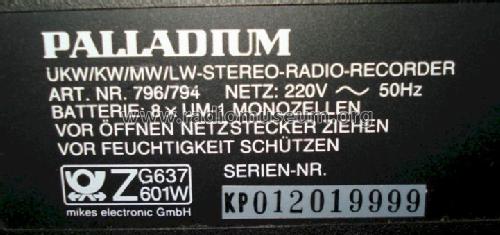 Palladium UKW/KW/MW/LW-Stereo-Radio-Recorder 796/794; Neckermann-Versand (ID = 1466608) Radio