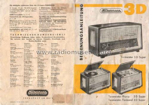 Tonmeister 3D Super 3956 Art. Nr. 101/50; Neckermann-Versand (ID = 281302) Radio