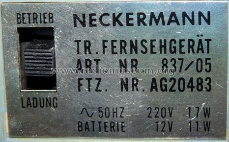 Weltblick - Transistor Tr. Fernsehgerät Art.Nr. 837/05; Neckermann-Versand (ID = 717967) Télévision
