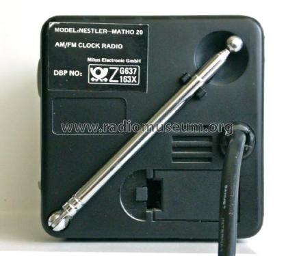 AM/FM Clock Radio Matho 20; Nestler-matho GmbH & (ID = 2289823) Radio