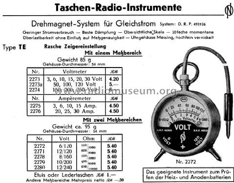 Radio-Voltmeter TE; Neuberger, Josef; (ID = 794065) Equipment