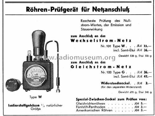 Röhrenprüfgerät G; Neuberger, Josef; (ID = 793990) Equipment