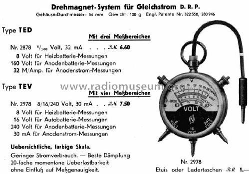 Taschen-Voltmeter TED; Neuberger, Josef; (ID = 794074) Equipment
