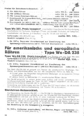 Universal - Röhrenprüfgerät We - DA 238; Neuberger, Josef; (ID = 1312460) Equipment