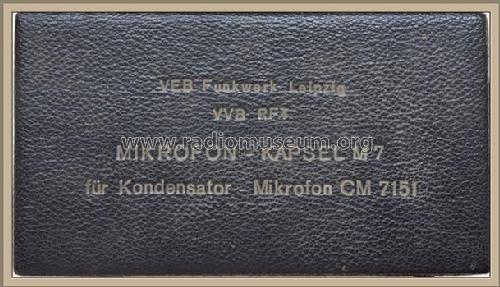 Kondensatormikrofonkapsel M7; Neumann & Co, Georg; (ID = 2117653) Microfono/PU