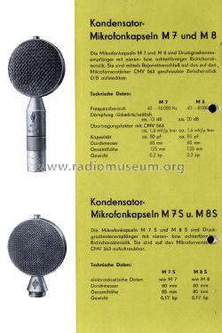 Kondensatormikrofonkapsel M7; Neumann & Co, Georg; (ID = 2739141) Microfono/PU