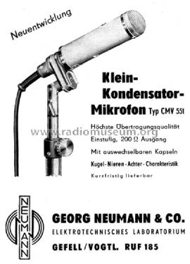 Mikrofonvorverstärker CMV551; Neumann & Co, Georg; (ID = 968648) Microphone/PU