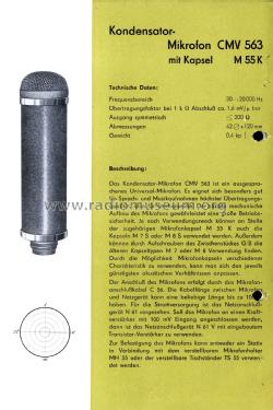 Mikrofonvorverstärker CMV563; Neumann & Co, Georg; (ID = 2739136) Microphone/PU