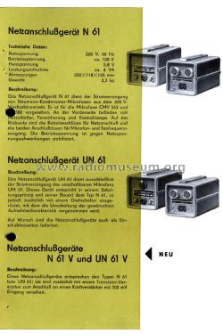 Netzanschlussgerät UN61V; Neumann & Co, Georg; (ID = 2739148) Fuente-Al