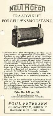 Traadviklet Porcellaensmodstand ; Neutrofon Poul (ID = 1455001) Radio part