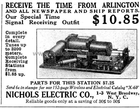 Time Signal Receiving Outfit ; Nichols Electric (ID = 995193) Crystal