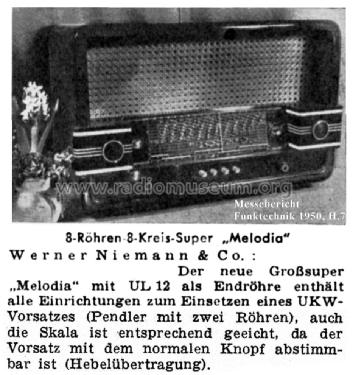Melodia 870W; Niemann & Co., (ID = 1066256) Radio