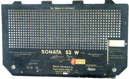 Sonata 52W; Niemann & Co., (ID = 122160) Radio