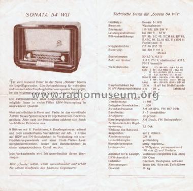 Sonata 54WU; Niemann & Co., (ID = 1247814) Radio