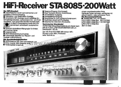 AM/FM Stereo Receiver - MW/UKW HiFi Receiver 8085; Nikko Electric (ID = 2512412) Radio