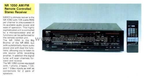 AM/FM Stereo Receiver NR-1050; Nikko Electric (ID = 2523464) Radio