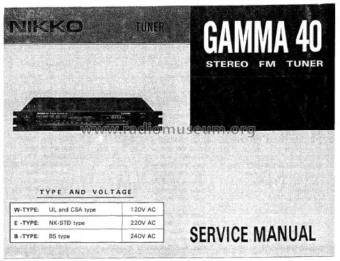 FM Tuner Gamma 40; Nikko Electric (ID = 1783744) Radio
