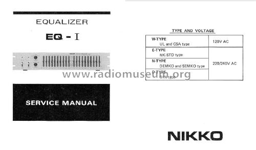 Graphic Equalizer EQ-I; Nikko Electric (ID = 1781802) Ampl/Mixer