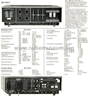 Modular AM / FM Multiplex Stereo Receiver STA-1101D; Nikko Electric (ID = 2395230) Radio