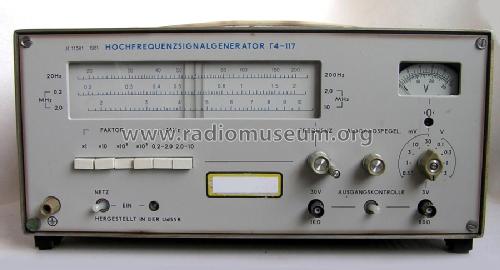 Hochfrequenzsignalgenerator G4-117 {Г4-117}; Nizhegorodsky Frunze (ID = 1053127) Equipment