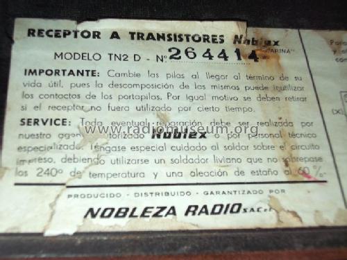 Carina TN2D; Noblex Argentina SA; (ID = 1021103) Radio