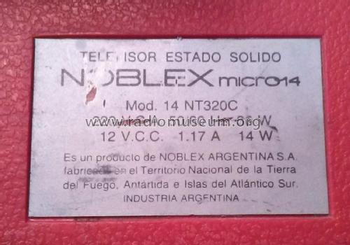 Micro 14 14NT320C; Noblex Argentina SA; (ID = 1971396) Television