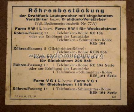 Drahtfunk VW1; Nora, Aron, (ID = 446680) Wired-W