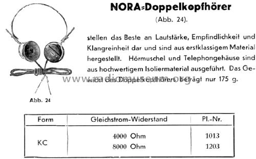 Doppelkopfhörer KC; Nora; Berlin (ID = 981847) Lautspr.-K