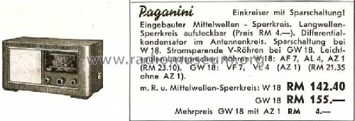 Paganini W18; Nora; Berlin (ID = 1390290) Radio