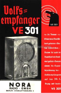 Volksempfänger VE301GW; Nora; Berlin (ID = 1216167) Radio
